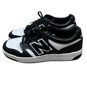 NEW BALANCE 480 MENS BLACK AND WHITE LACE UP BASKETBALL SNEAKERS SIZE 9-1/2